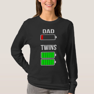 Mens Tired Dad Low Battery Twins Full Charge  Dadd T-Shirt
