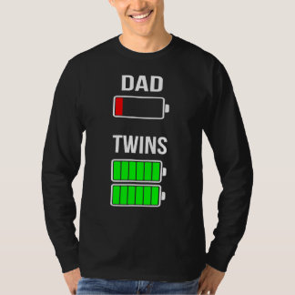 Mens Tired Dad Low Battery Twins Full Charge  Dadd T-Shirt