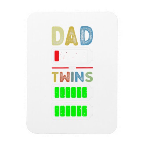 Mens Tired Dad Low Battery Twins Full Charge Fathe Magnet