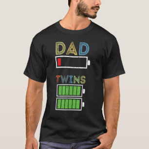 Mens Tired Dad Low battery Twins Full Charge T-Shirt