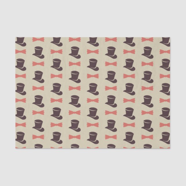Mens top aht and bow tie tissue paper (Front)
