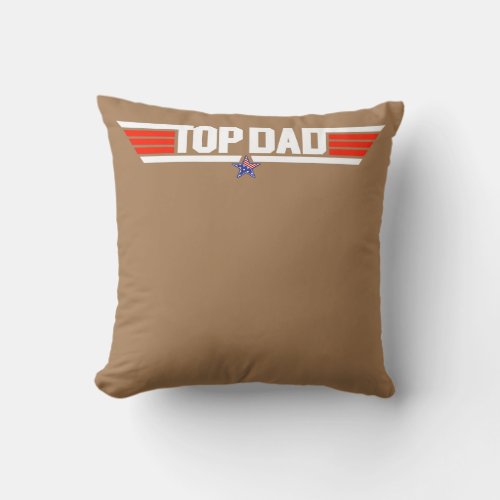 Mens Top Dad Funny Cool 80s 1980s Father Fathers Throw Pillow