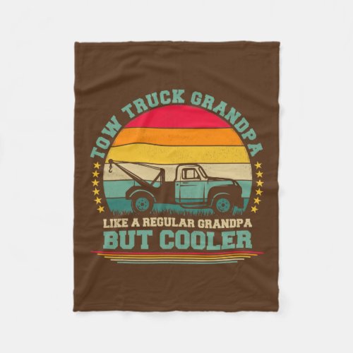 Mens Tow Truck Lover Funny Vintage Tow Truck Fleece Blanket