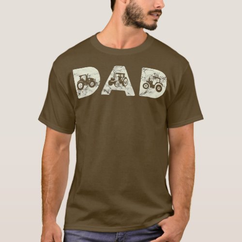 Mens Tractor Dad Farming Father Farm Lover Farmer  T_Shirt