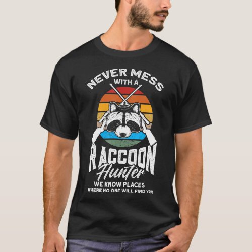 Mens Trap Hunting Retro Coon Hunter Raccoon Huntin T_Shirt