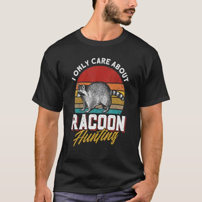 Mens Trap Hunting Retro Coon Hunter Raccoon Huntin T-Shirt (Front)