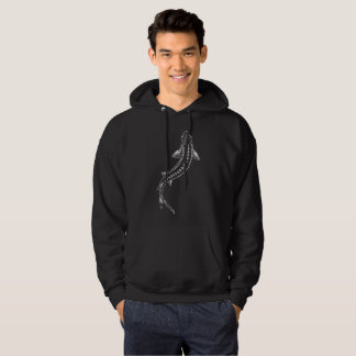 MENS -TRIBAL STURGEON FISH -SWIMMING STURGEON HOODIE