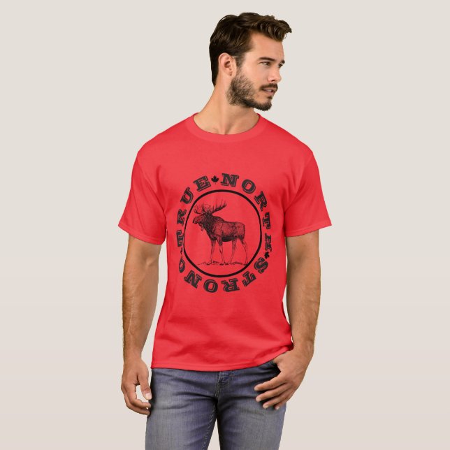 Men's True North Strong Moose T-shirt (Front Full)