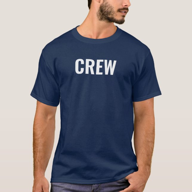 Mens TShirt Crew Bulk Double Sided Navy Blue (Front)