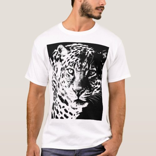Mens TShirts Template Pop Art Animal Leopard
