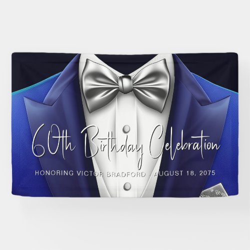 Mens Tuxedo Birthday Party Banner