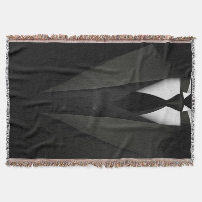 Mens' Tuxedo Suit Throw Blanket (Front)