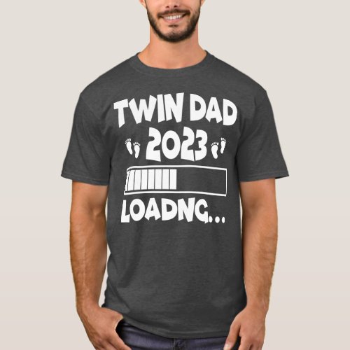 Mens Twin Dad Of Twins 2023 Expecting Twin Dad T_Shirt