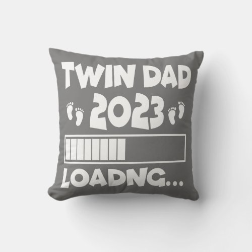 Mens Twin Dad Of Twins 2023 Expecting Twin Dad Throw Pillow