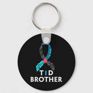 Mens Type 1 Diabetes Brother - World Diabetes Day Keychain