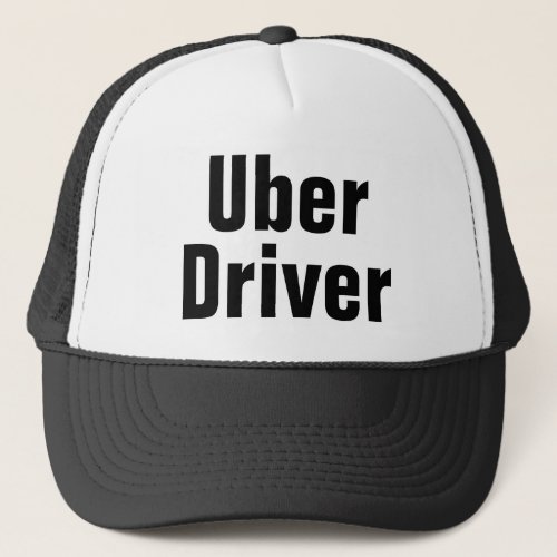 Mens Uber Driver Baseball Cap Black Trucker Hat