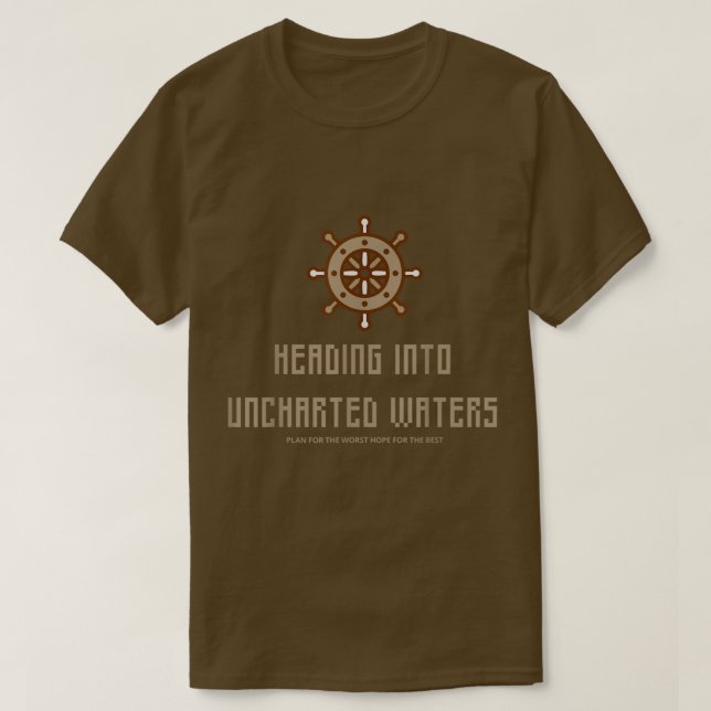 Mens UNCHARTED WATERSCruise & SailingSailors Black T-Shirt (Design Front)