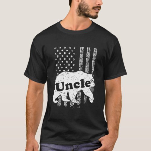 Mens Uncle Bear Camouflage Usa American Flag Gift  T_Shirt
