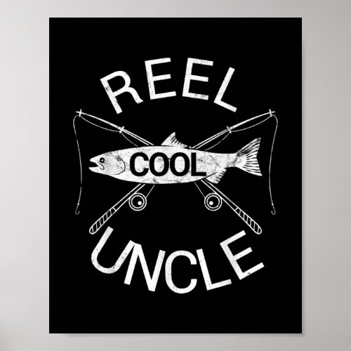 Mens Uncle Birthday Fathers Day Fishing Fish Poster
