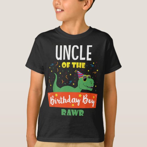 Mens Uncle Dinosaur Hilarious Birthday Boy Uncle G T_Shirt