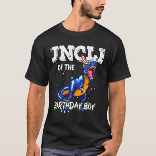 Mens Uncle Of The Birthday Boy Matching Father Unc T_Shirt