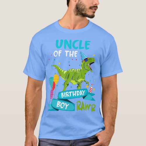 Mens Uncle of the Birthday Boy Rex RAWR Party Dino T_Shirt