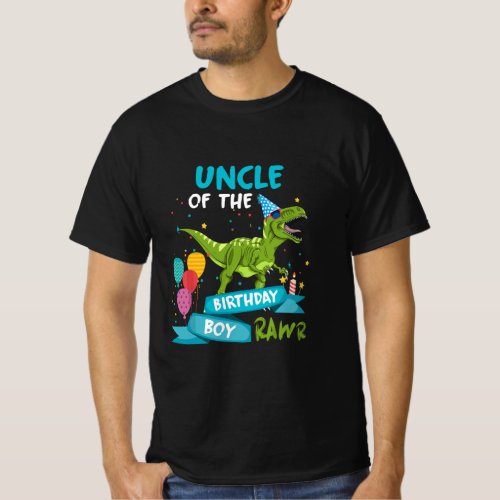 Mens Uncle of the Birthday Boy T_Rex RAWR Party Di T_Shirt
