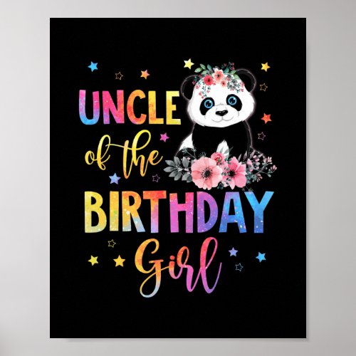Mens Uncle Of The Birthday Girl Panda Bear Mother Poster