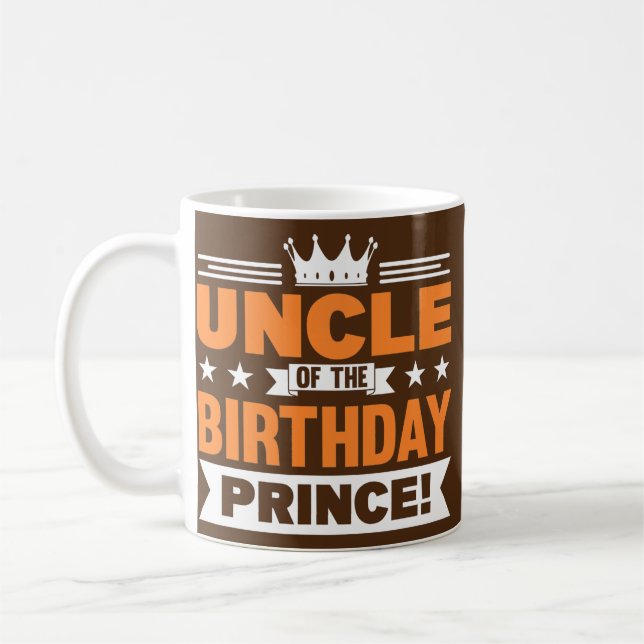 Mens Uncle Of The Birthday Prince  Coffee Mug (Left)