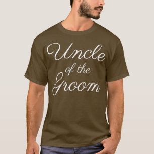 Mens Uncle of the Groom White Script Font T-Shirt