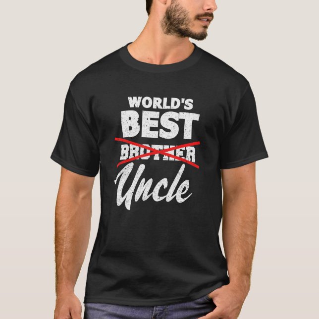 Mens Uncle Pregnancy World's Best Brother X Uncle  T-Shirt (Front)