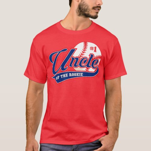 Mens Uncle Rookie of Year 1st Birthday Baseball Th T_Shirt