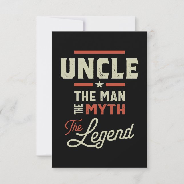 Mens Uncle The Man The Myth The Legend Gift RSVP Card (Front)