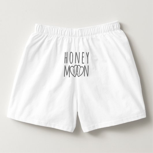 Mens Underwear for The Groom White Honeymoon Boxers (Back)