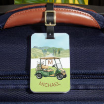 Men's Unique Custom Cart Monogram Name Bag or  Luggage Tag