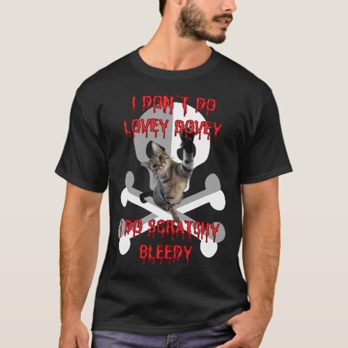 Mens  Unisex I Dont Do Lovey Dovey Funny Cat T_Shirt