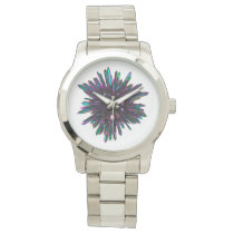 *~* Men's Unisex Metallic Blue Purple Crystal Watch