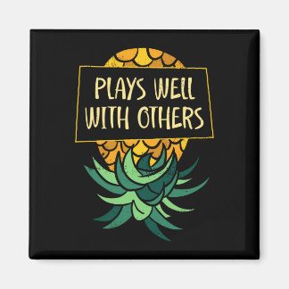 Mens upside down pineapple plays others funny magnet