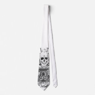 Men's Urban MMA Skull White Tie