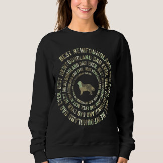 Mens US Flag Camo Newfoundland Dog Dad Spiral Dog Sweatshirt