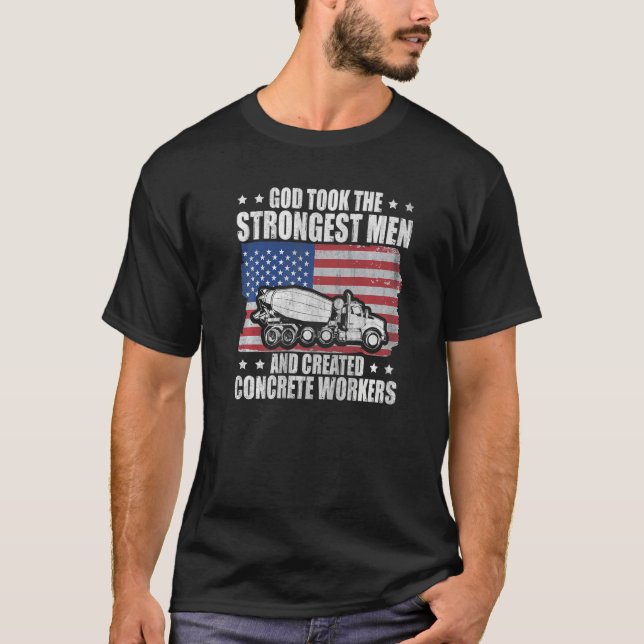 Mens US Flag God Took The Strongest Men Created Co T-Shirt (Front)