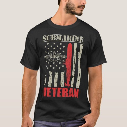 Mens US Military Submarine Gift For A Veteran Subm T_Shirt