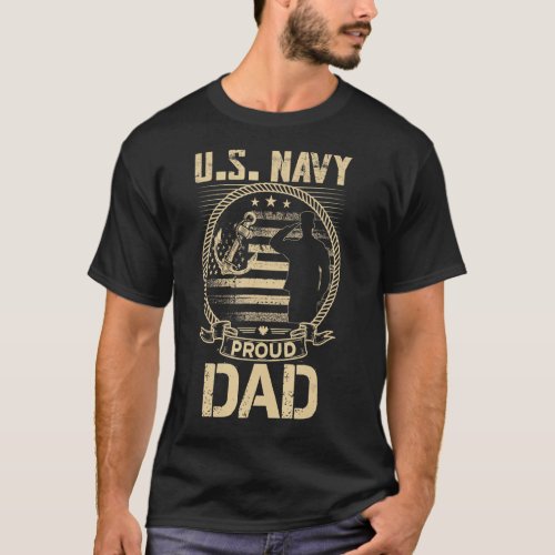 Mens Us Proud Dad Proud Us Na Vy Dad Veteran Fathe T_Shirt