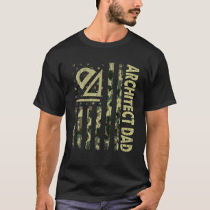 Mens USA Flag Camouflage Architect Dad Patriotic F T-Shirt