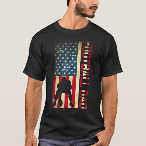 Mens Usa Flag Football Dad _ Pittsburgh Lineman Fa T_Shirt
