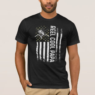 Mens Usa Reel Cool Dad For Papa Fishing  Father's  T-Shirt