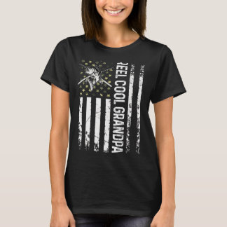 Mens Usa Reel Cool Grandpa For Daddy Fishing  Fath T-Shirt