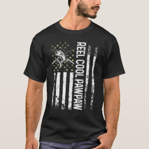 Mens Usa Reel Cool Pawpaw For Daddy Fishing Fathe T-Shirt