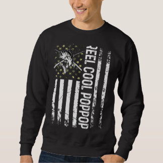 Mens Usa Reel Cool Poppop For Daddy Fishing Fathe Sweatshirt