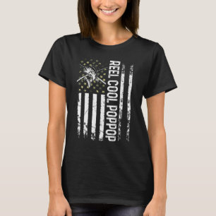 Mens Usa Reel Cool Poppop For Daddy Fishing Fathe T-Shirt